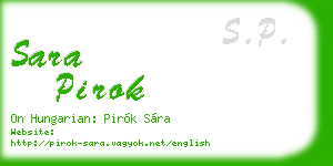 sara pirok business card